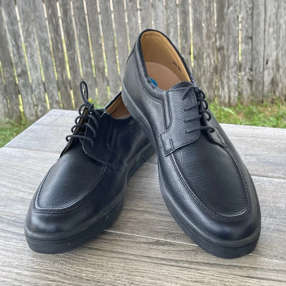 Bally Saveto Mens 10.5 EEE Wide Black Pebbled Leather‎ Derby Sneakers Swiss Made